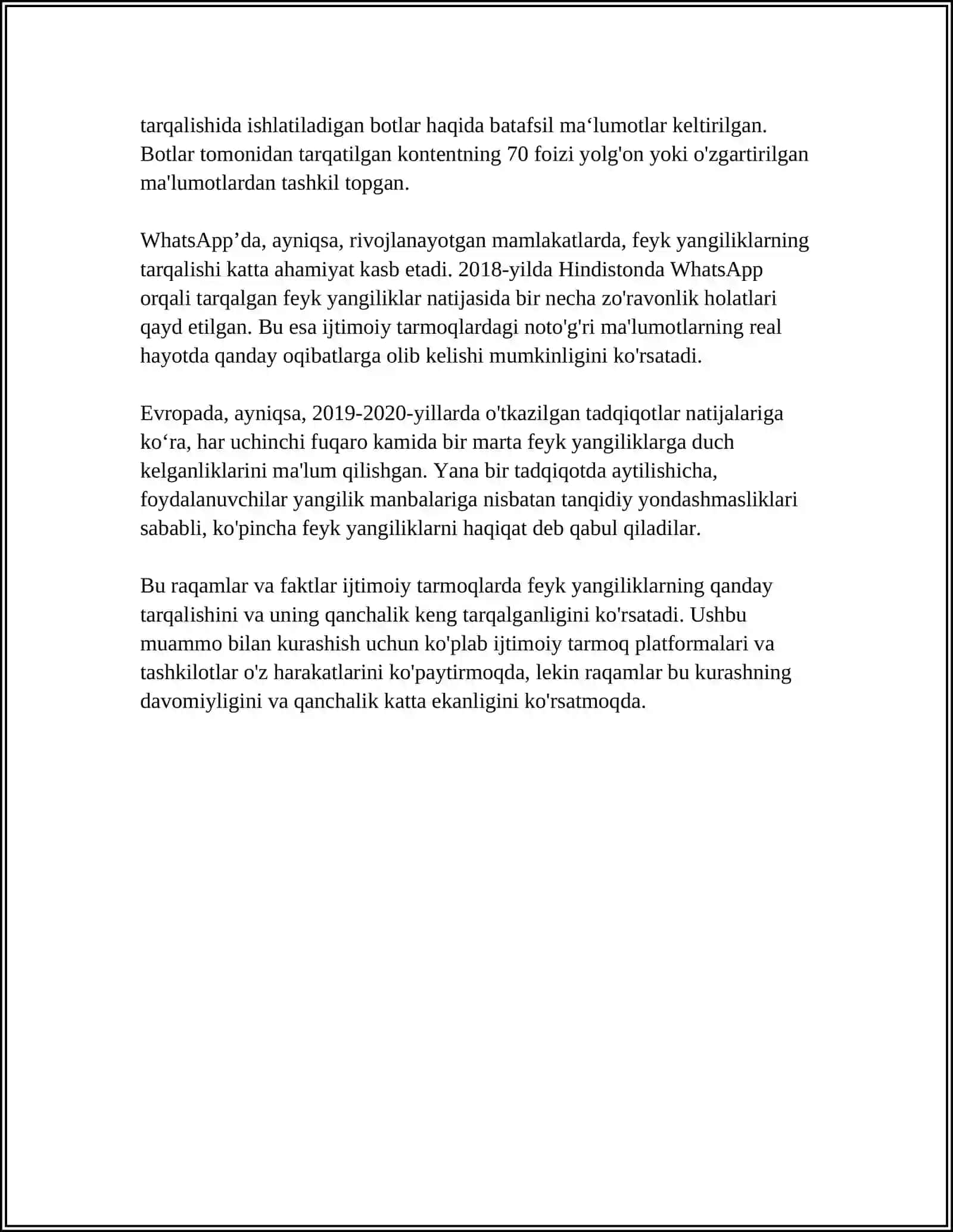 MEDIA MAKONDAGI FEYK YANGILIKLARNING HAVFI 4