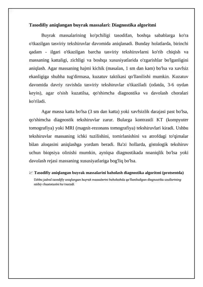 Radiologik Buyrak O'smalarni Differensial Nur Tashxisi 4
