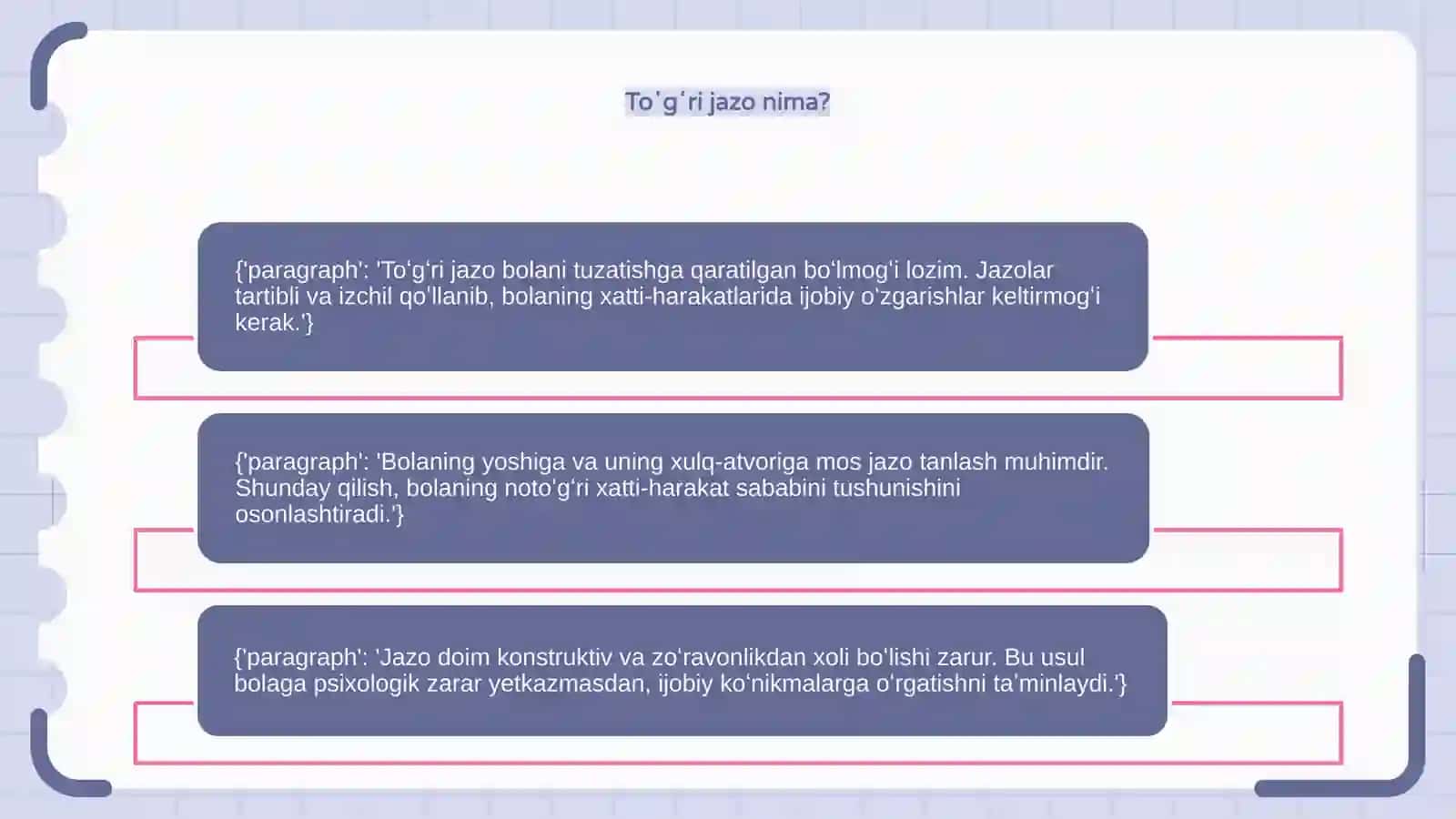 Jazo usuli: Bolalarni qanday qilib toʻgʻri jazolash kerak 4