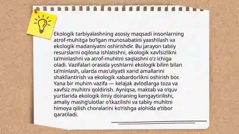 Ekologik madaniyatni shakllantirishni o'rganish metodikasi 4