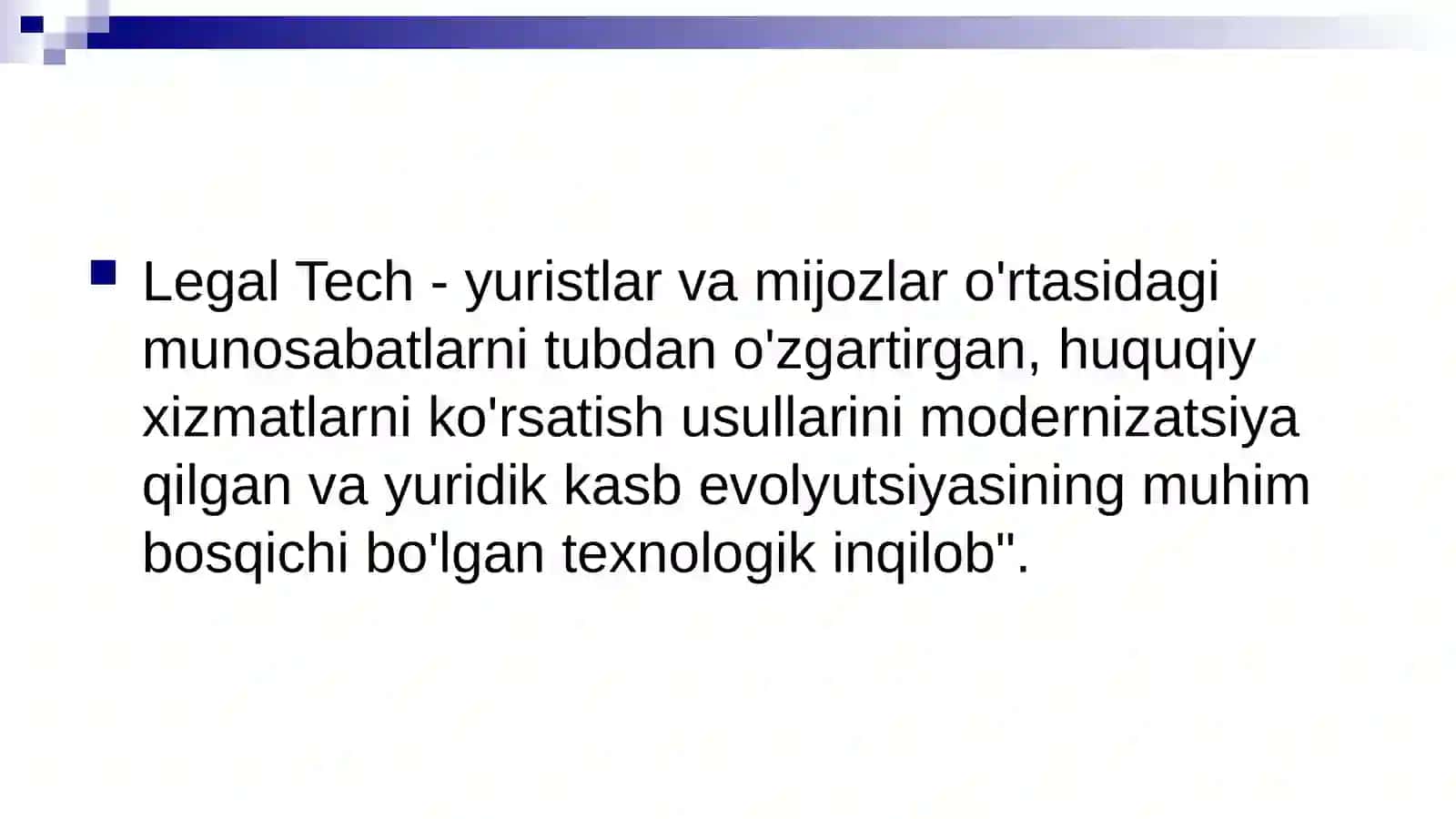 Legal Tech tushunchasi va uning zamonaviy yuridik amaliyotdagi o‘rni 4