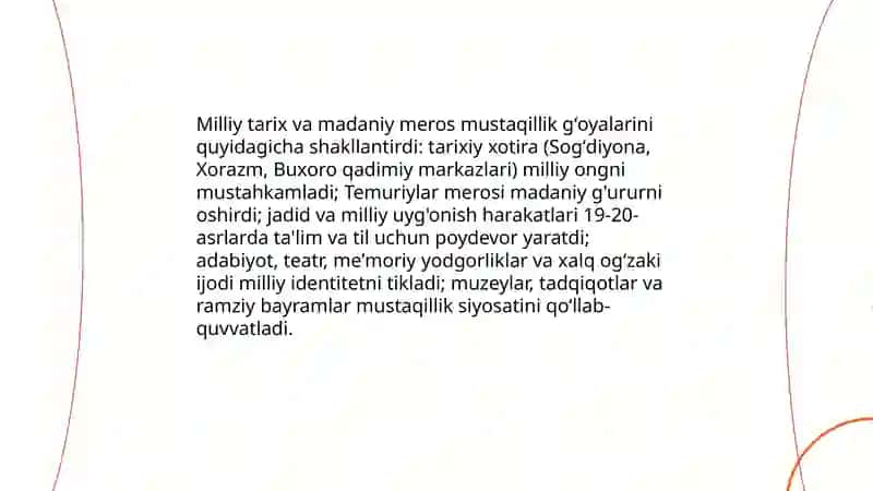 Oʻzbekistonda mustaqillik gʻoyalarining tarixiy asoslari 4