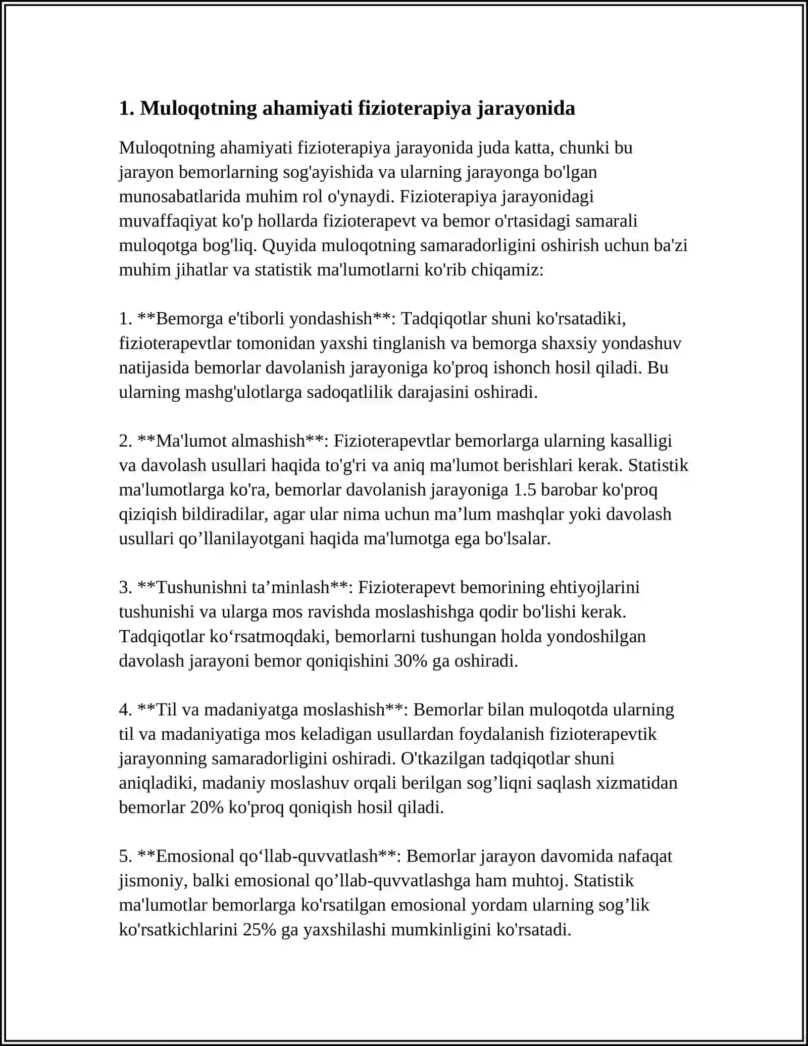 FIZIOTERAPIYA BULIMIDA DAVOLANAYOTGAN BEMORLAR BILAN MULOQOT XUSUSIYATLARI 4