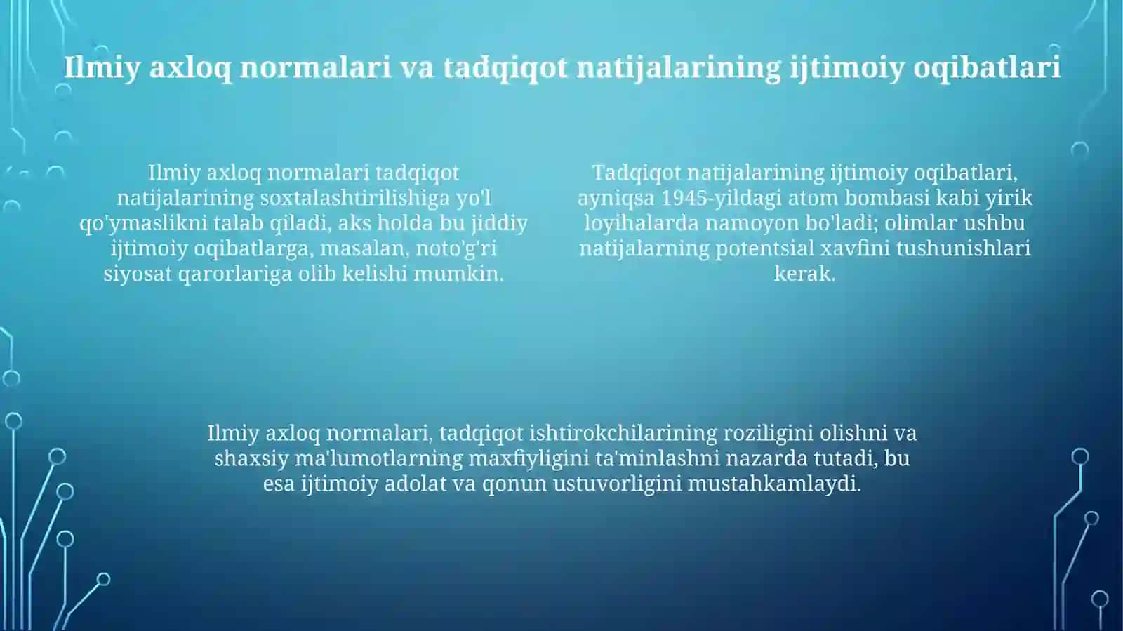 Olimning ilmiy erkinligi va mas'uliyati: Asosiy tushunchalar 4