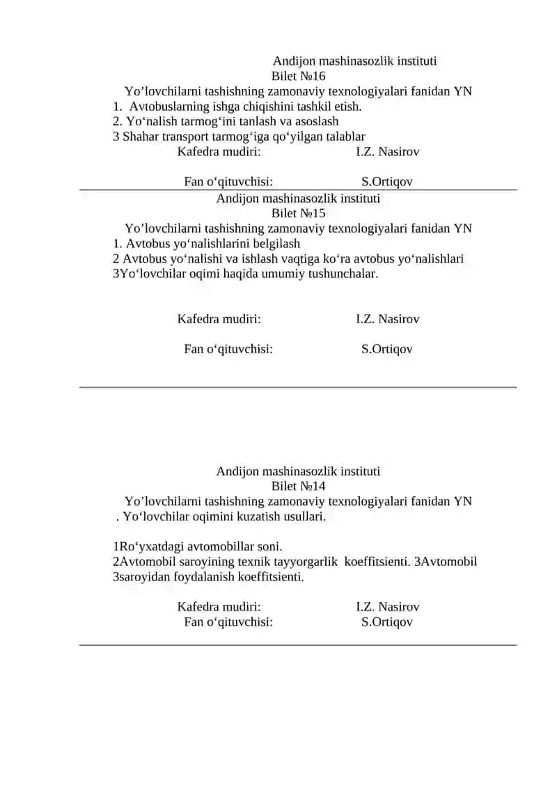 Andijon mashinasozlik instituti - Bilet №25 4