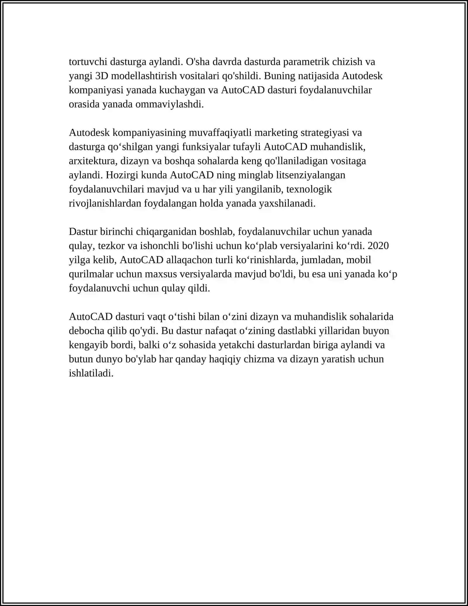 AUTOCAD TARIXI 4