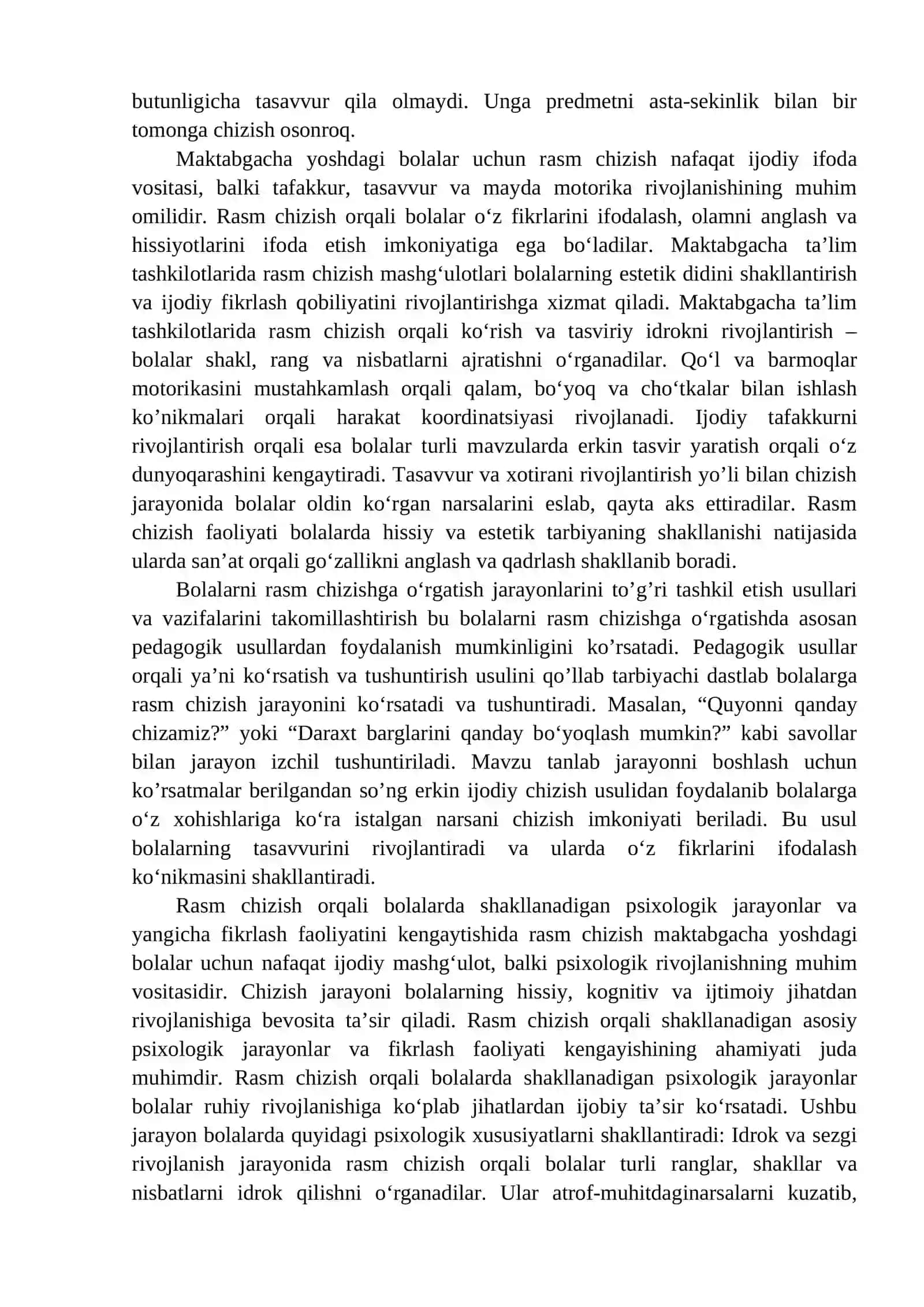 Maktabgacha yoshdagi bolalarni rasm chizishga o`rgatishMaktabgacha yoshdagi bolalarni rasm chizishga o`rgatish 4