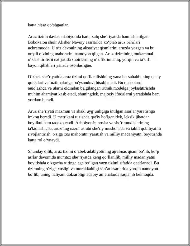ARUZ SHE'R TIZIMI HAQIDA MAʼLUMOT 4