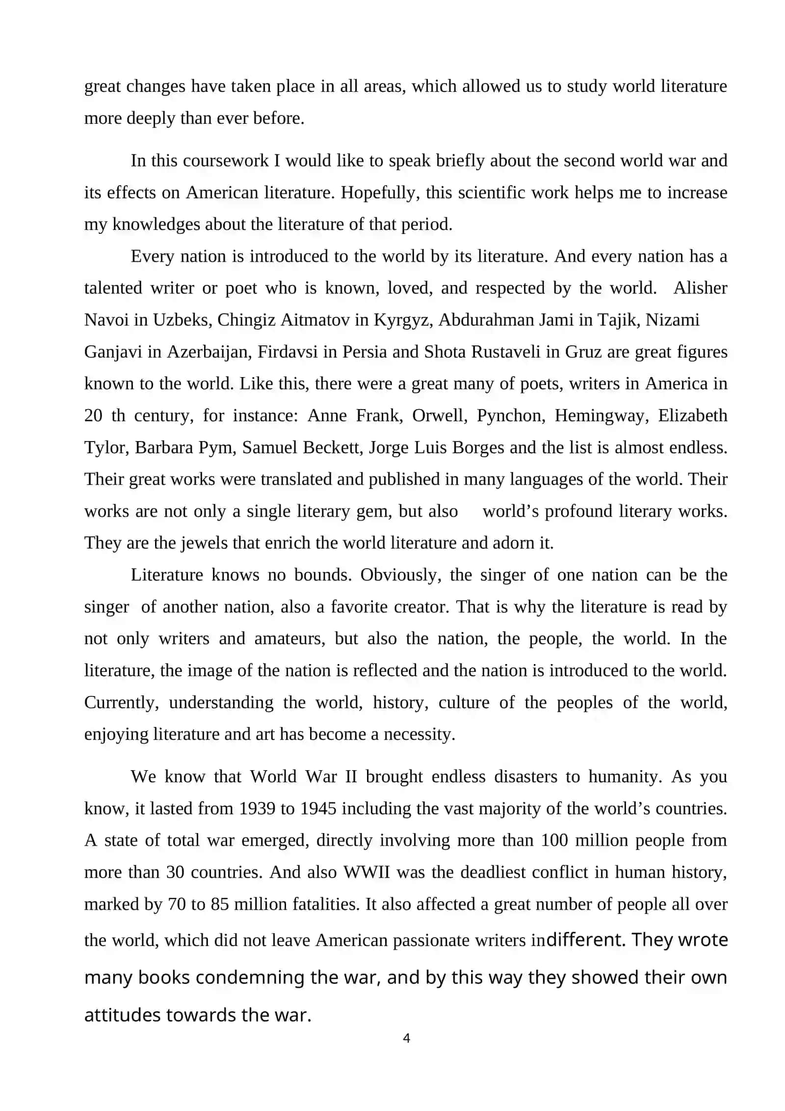 THE SECOND WORLD WAR IN AMERICAN LITERATURE 4