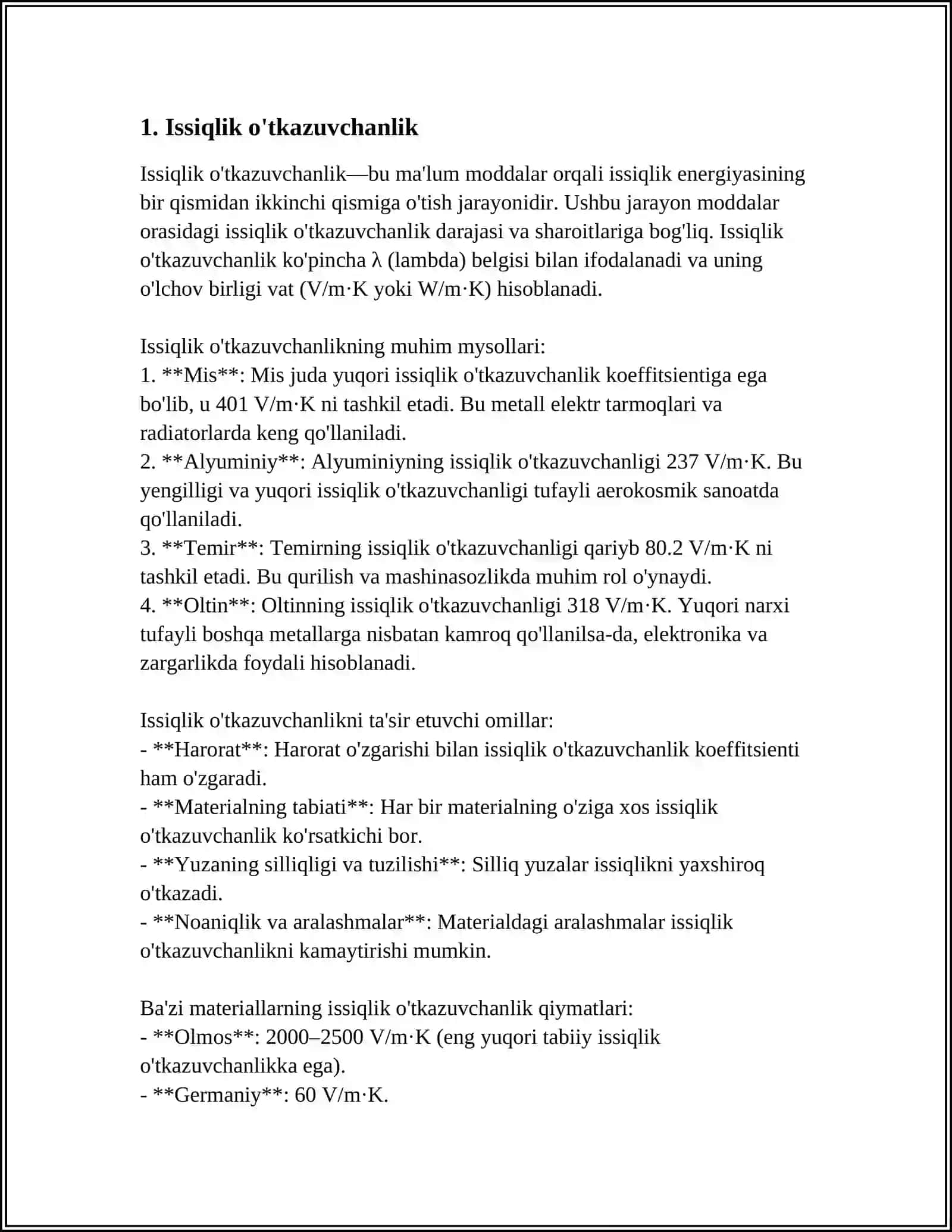 ISHLAB CHIQARISHNING MATERIAL (MODDIY ) ISIQLIK HISOBI 4