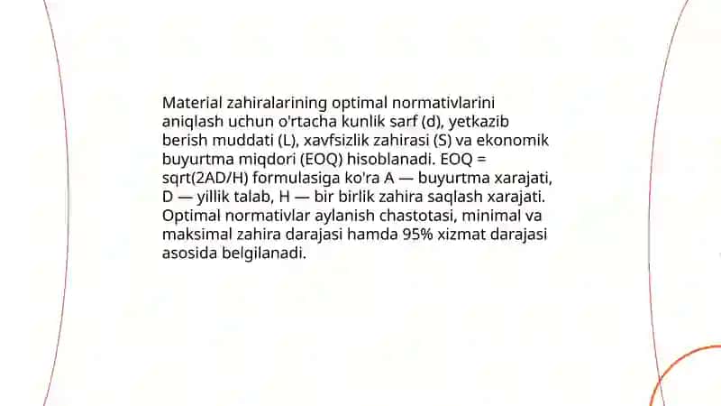 Moddiy resurslar bilan ta'minlangalik va ulardan foydalanish tahlili 4
