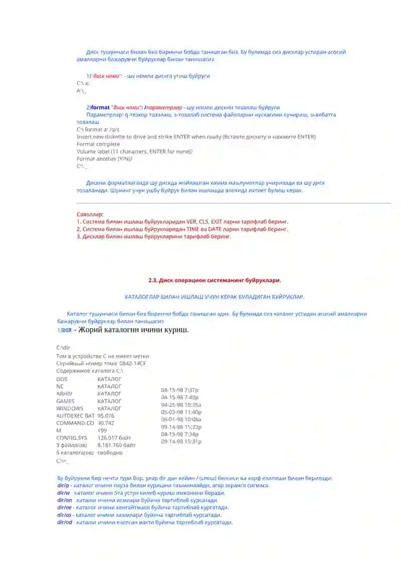 MS-DOS операцион тизими 4