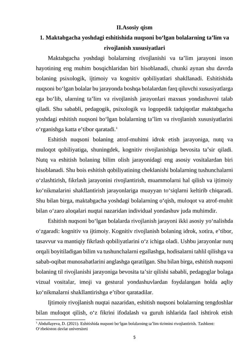 Maktabgacha yoshdagi eshitishida nuqsoni bo‘lgan shaxslarning ta’lim tizimini takomillashtirish 4
