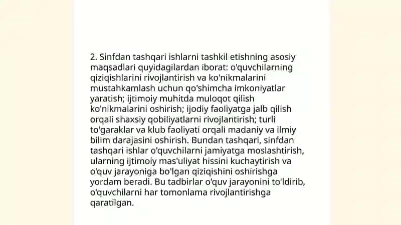 Matemetikadan sinfdan tashqari ishlarni tashkil etish metodikasi 4
