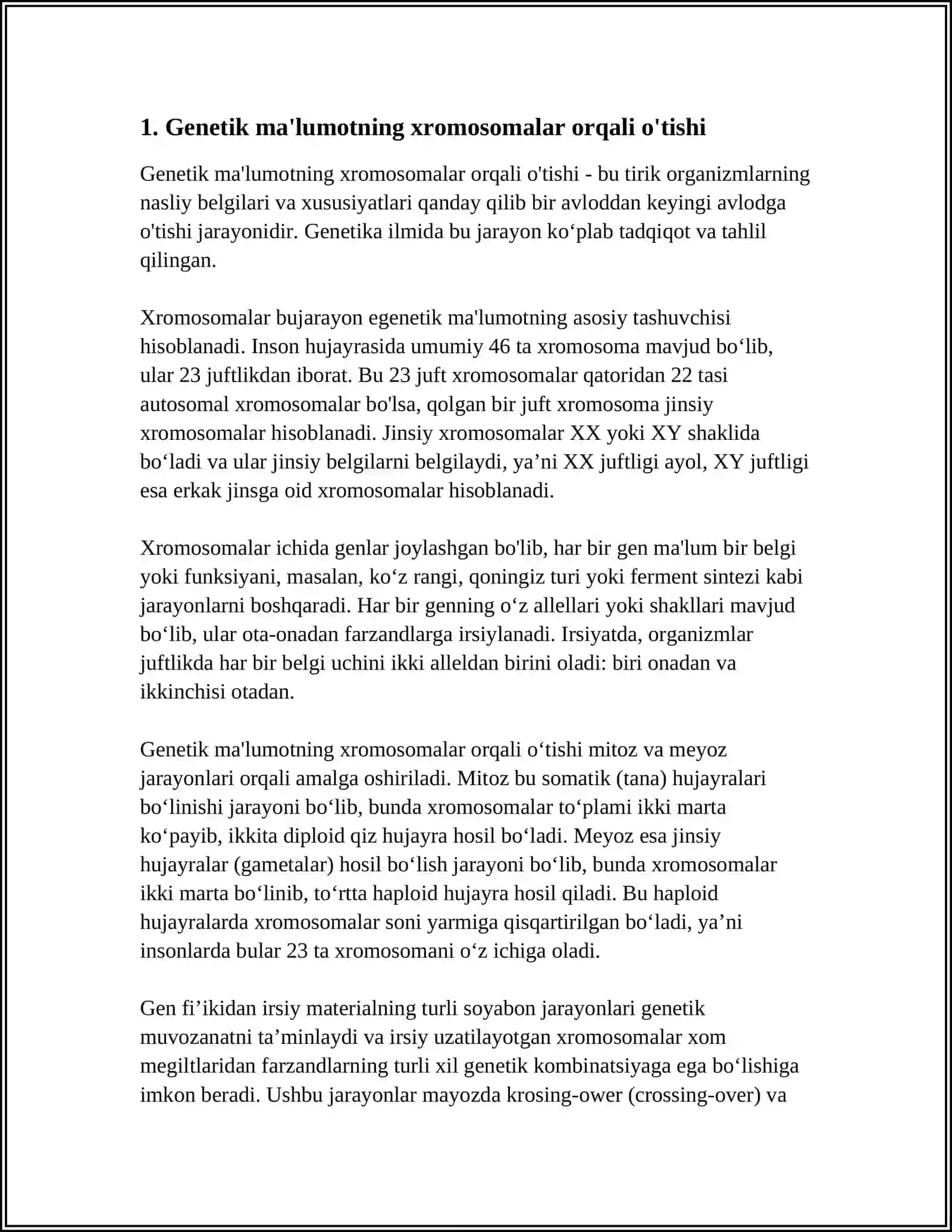 IRSIYATNING XROMOSOMA NAZARIYASI 4