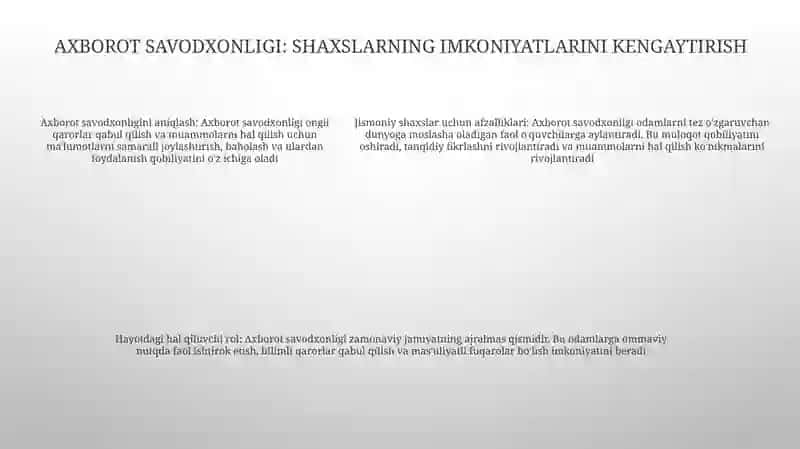 Axborot Inson Hayotining Ajralmas Qismi Sifatida 4