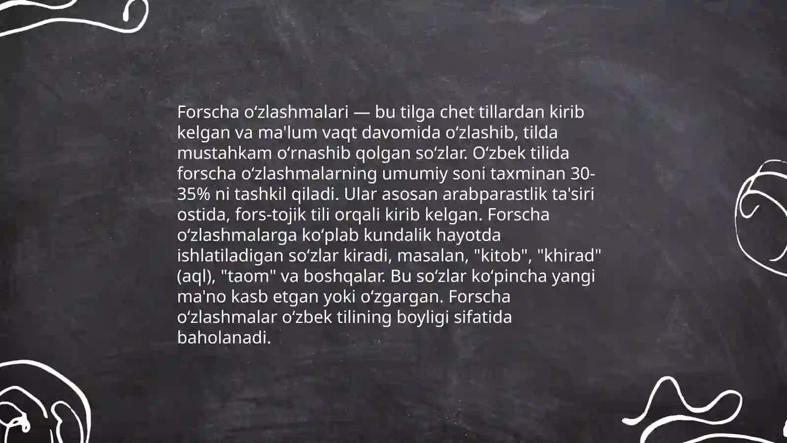 Oʻzbek tili leksikasi da oʻzlashgan qatlam 4