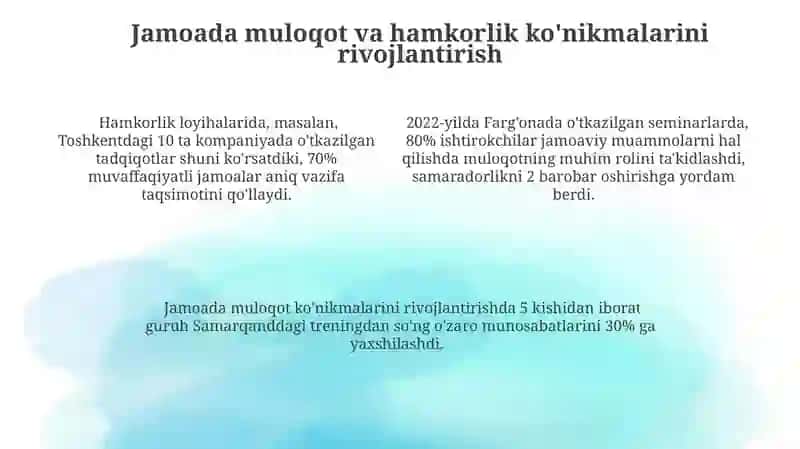 Shaxsiy fazilatlarni rivojlantirishda jamoaviy munosabatlarning ahamiyati 4