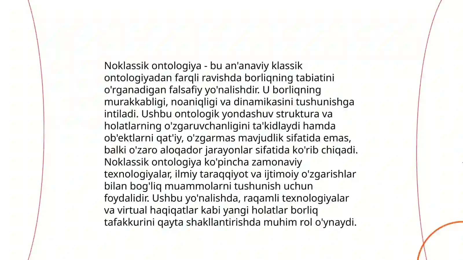 Noklassik ontologiyaning yo' nalishlari va mohiyati 4