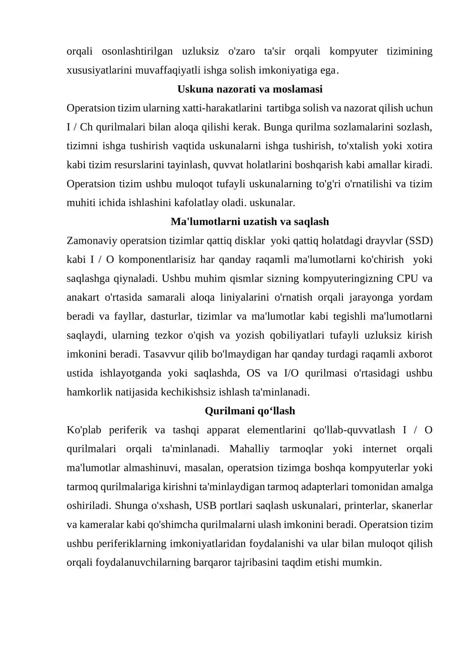 Operatsion tizimlarda ma’lumotlarni kiritish-chiqarishni boshqarish 4