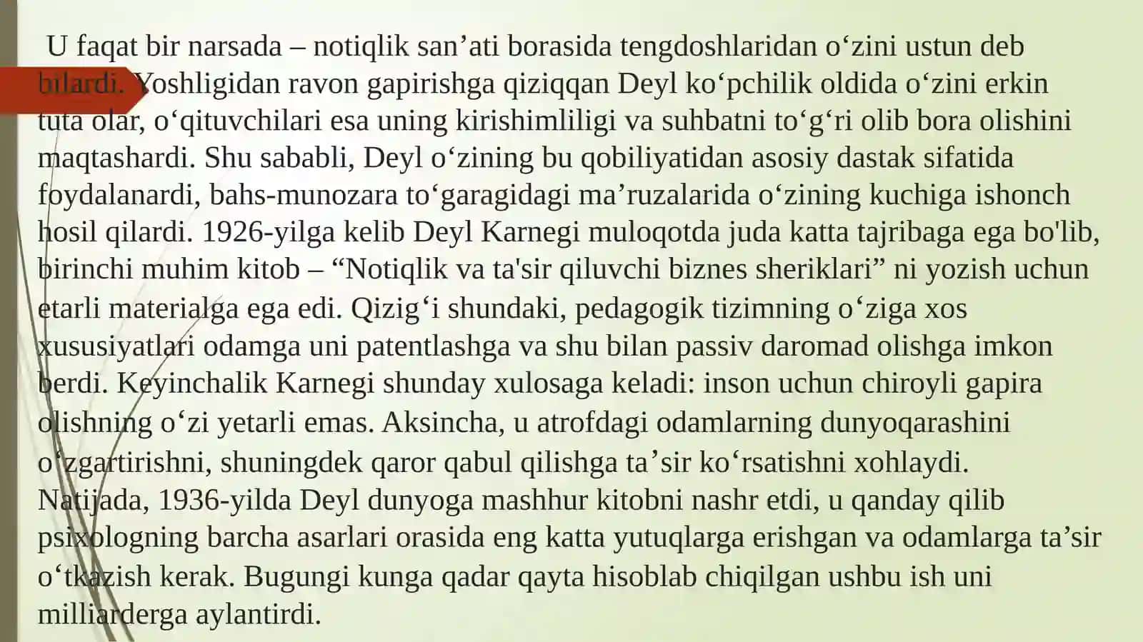 Deyl Karnegining nutq madaniyatiga oid qarashlari 4