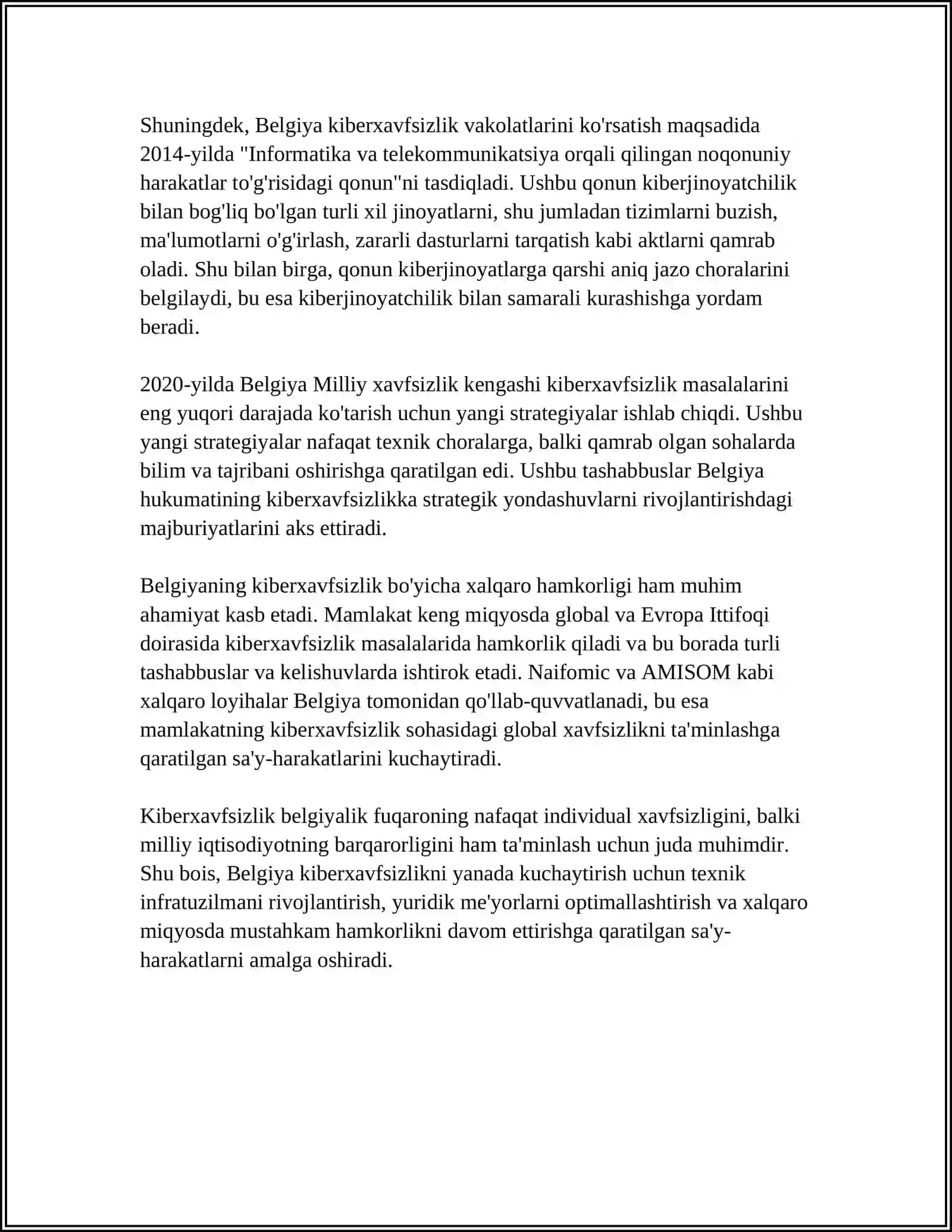 BELGIYA KIBERXAVFSIZLIGI HAQIDA MAʼLUMOT 4
