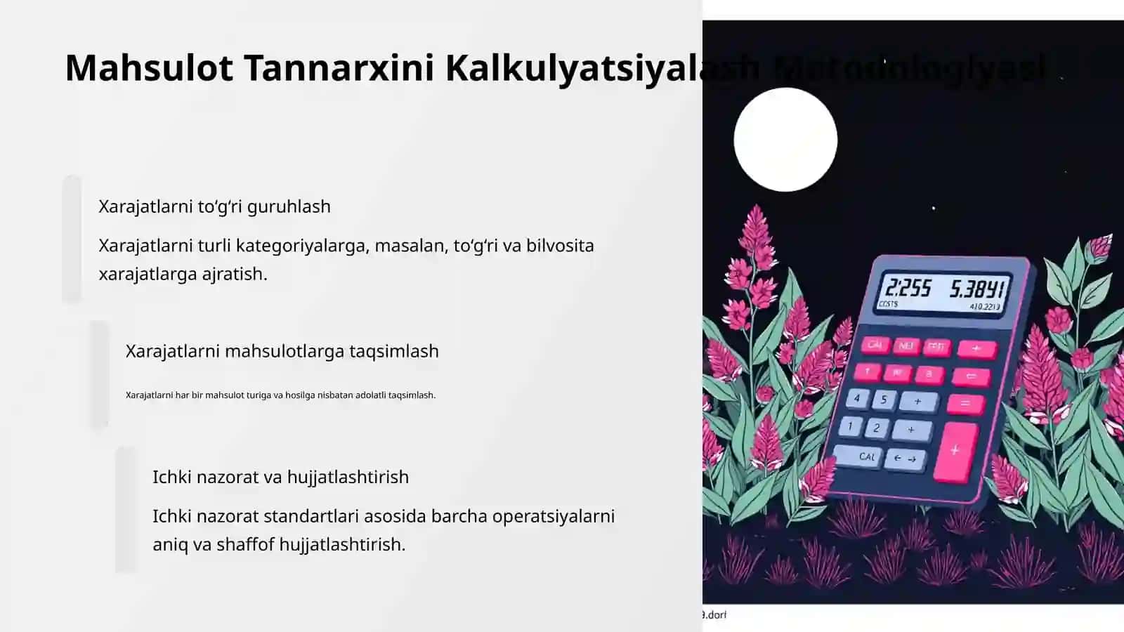 Dehqonchilikda Xarajatlar Hisobi va Mahsulot Tannarxini Kalkulyatsiyalash Auditi 4