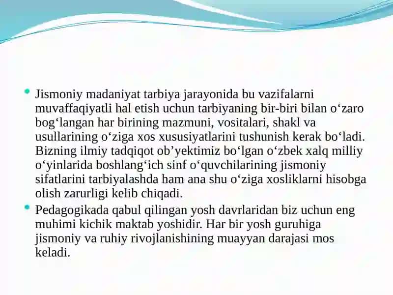 Harakatli o'yinlar 1-3 4