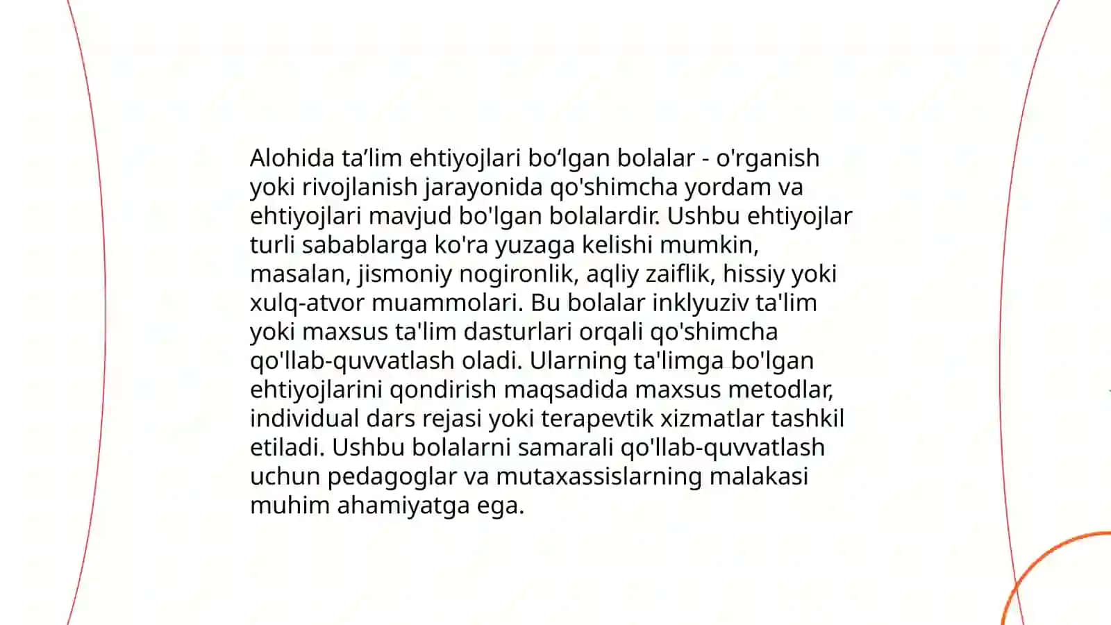 Chet elda alohida taʼlim ehtiyojlari boʻlgan bolalarning inklyuziv taʼlimi BT-23-AU guruh talabasi Qayumjonova Ruhshona 4