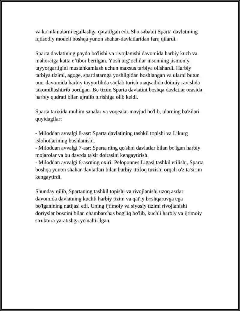 SPARTA DAVLATI MUSTAQIL ISH 4