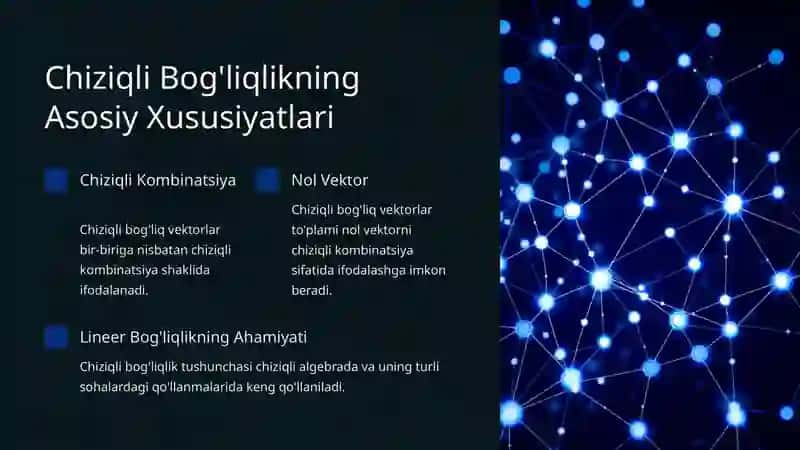 Chiziqli Fazolar, Chiziqli Bog'liqlik va Erkinlik 4