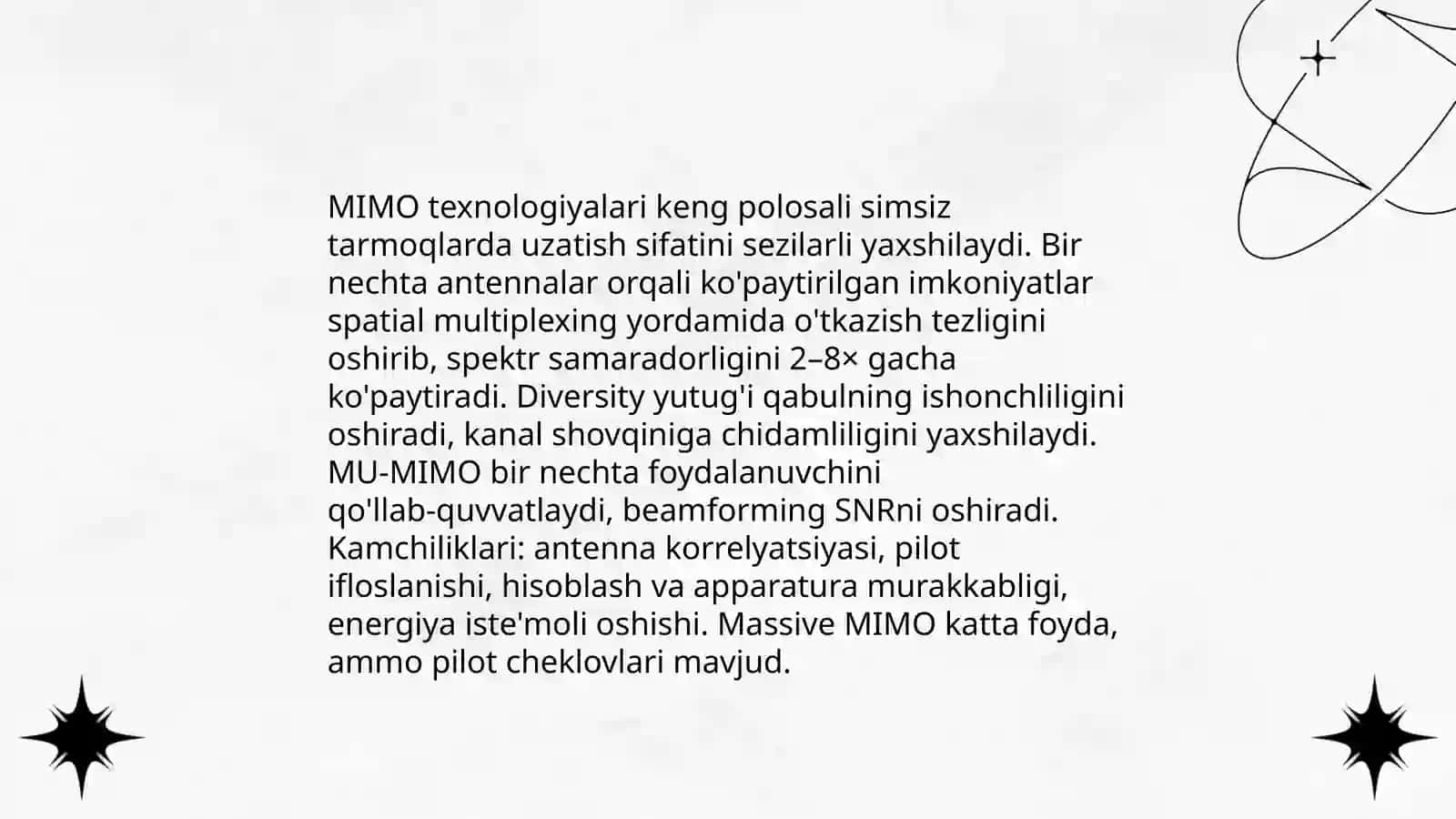 Keng polosali simsiz tarmoqlarda signal uzatish sifatining qiyosiy tahlili 4
