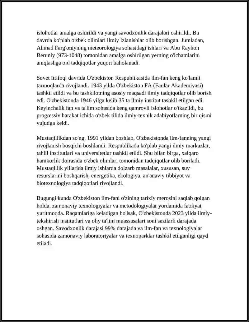 O'ZBEKISTON ILM-FANI: YANGILANISH VA YUTUQLAR 4