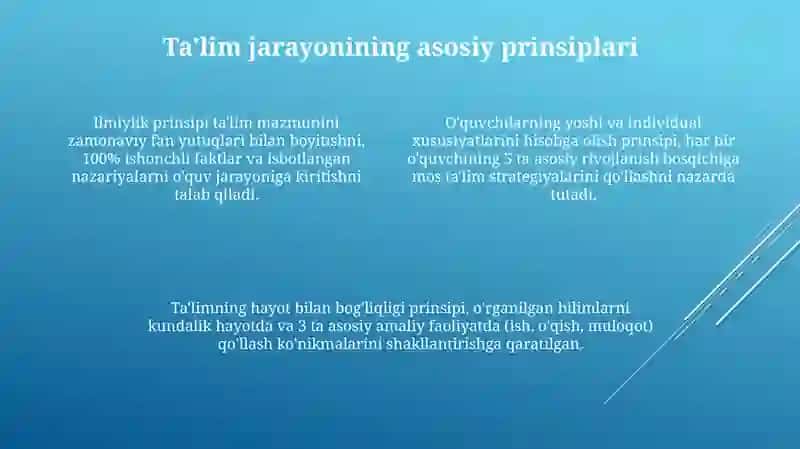 Ta'lim jarayonining mohiyati,mazmuni,tarbiyat amoyillari va metodlari 4