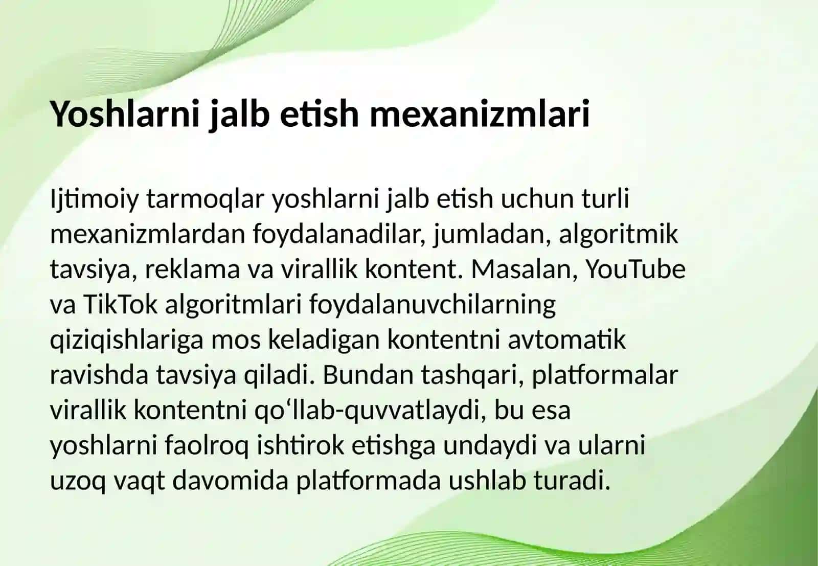 Ijtimoiy tarmoqlarning jozibadorligi va yoshlarni oʻziga jalb etishi 4