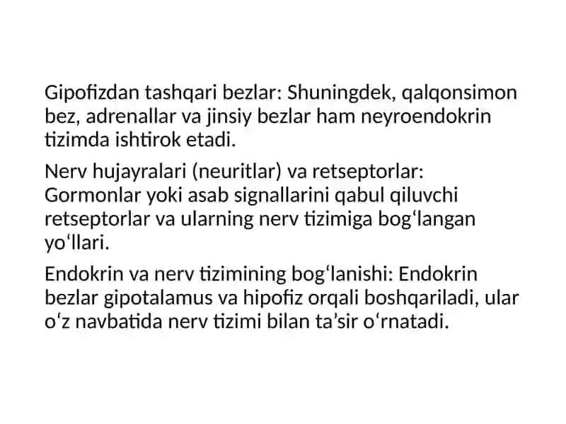 Neyroendokrin tizimning  struktur funksional tafsifi 4