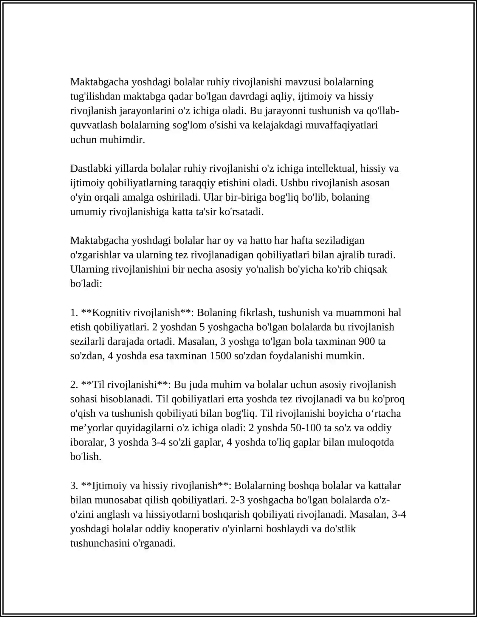 MAKTABGACHA YOSHDAGI BOLALARNING RIVOJLANISHI UCHUN MAVZUNI RIVOJLANTIRUVCHI ROʻLLING OʻYINLAR VA DRAMATIZATSIYA MUHITINI YARATISH 4