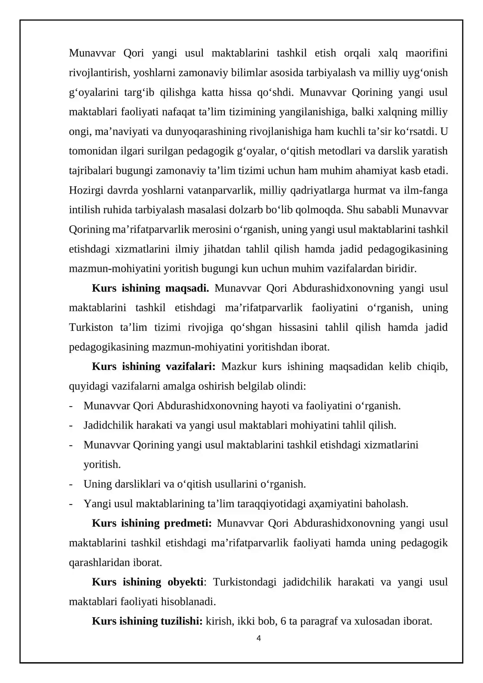 Munavvar Qorining yangi usul maktablarini tashkil etishdagi maʼrifatparvarlik xizmatlari 4