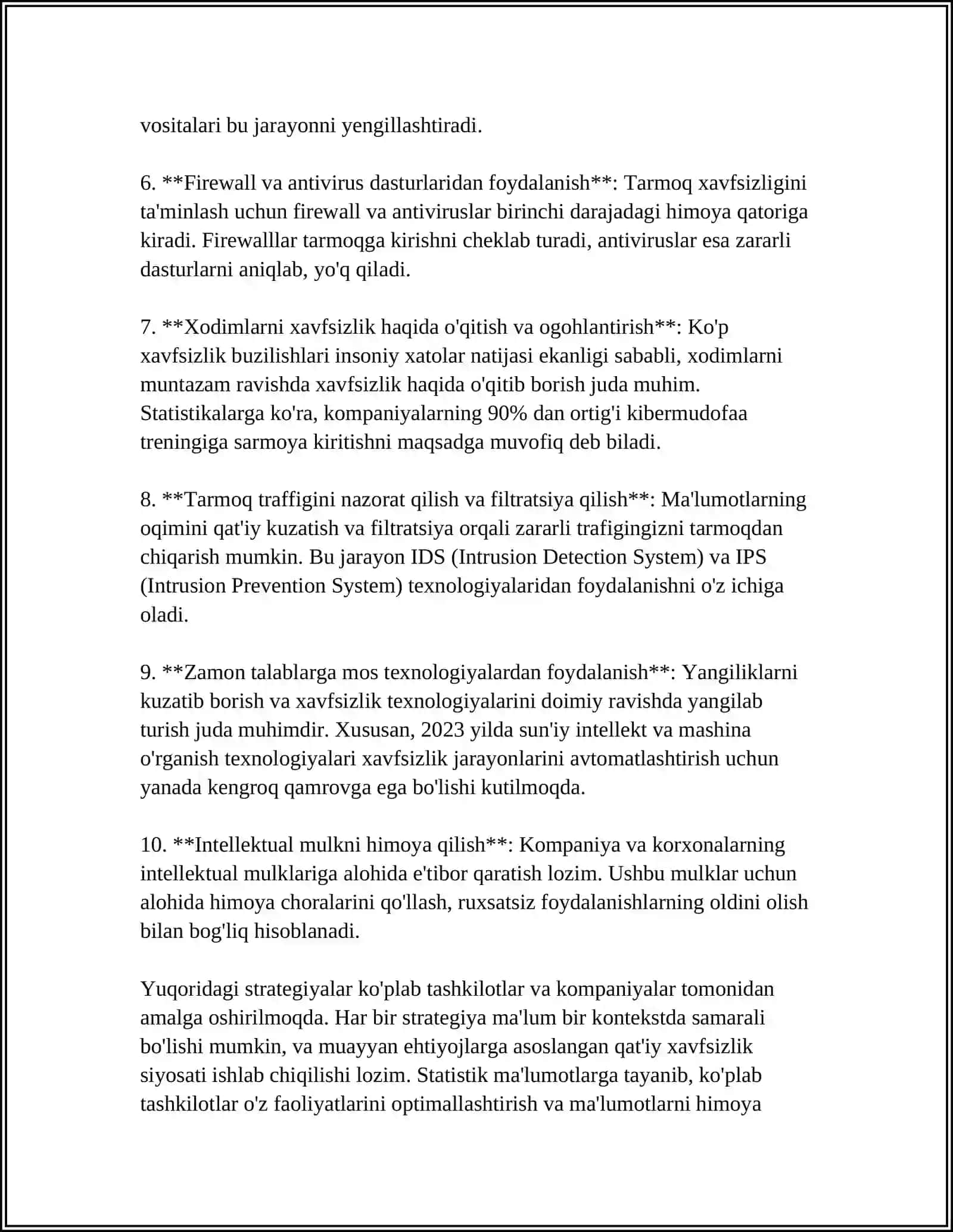 KONFIDENSIAL MA'LUMOTLARNI SAQLASH VA QAYTA ISHLASH 4