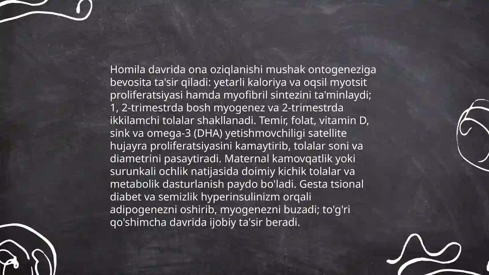Mushak tizimining ontogenezdagi shakllanishi tashqi omillar tasiri 4