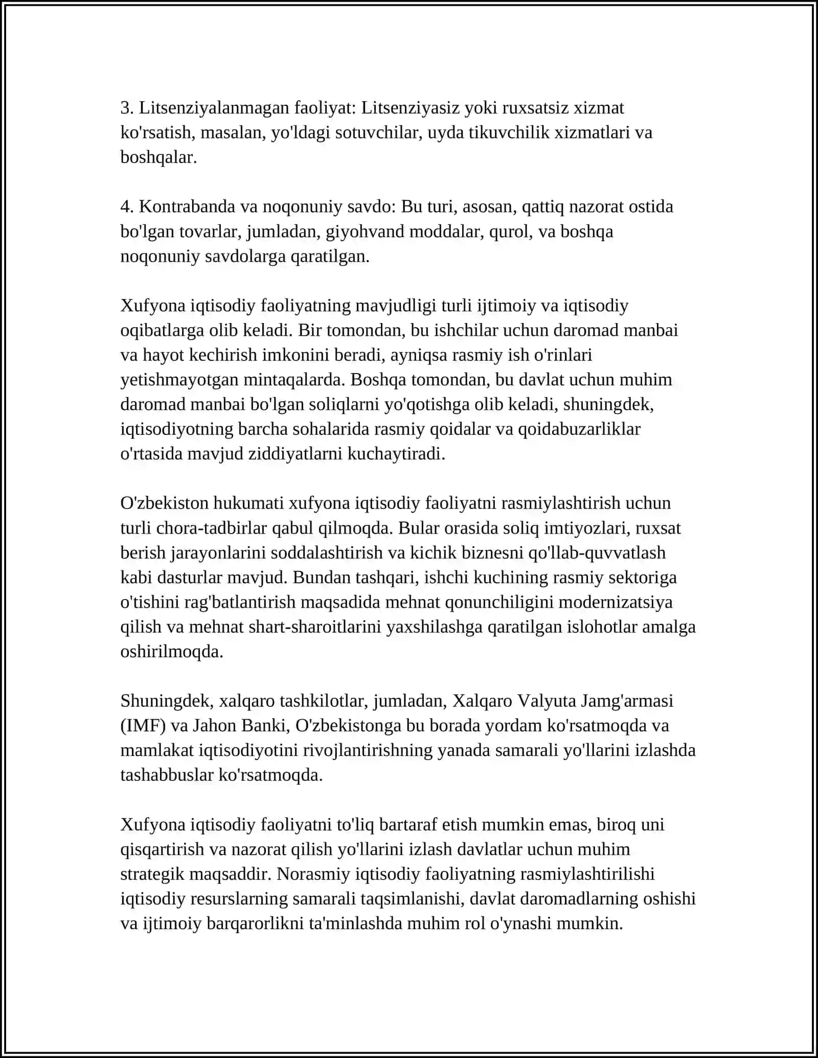 XUFYONA IQTISODIY FAOLIYAT VUJUDGA KELISH SABABLARI VA RIVOJLANISH OMILLARI 4