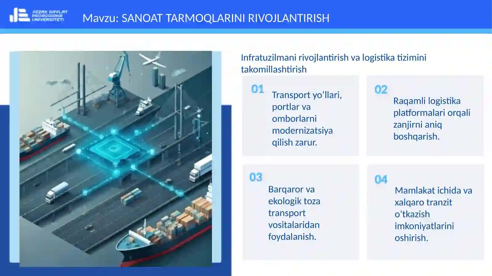 SANOAT TARMOQLARINI RIVOJLANTIRISH 4