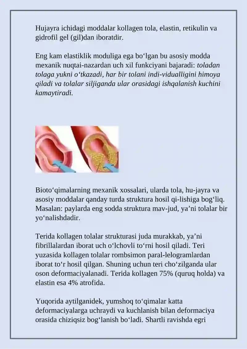 Yumshoq muskul to'qimasining mexanik xossalari 4