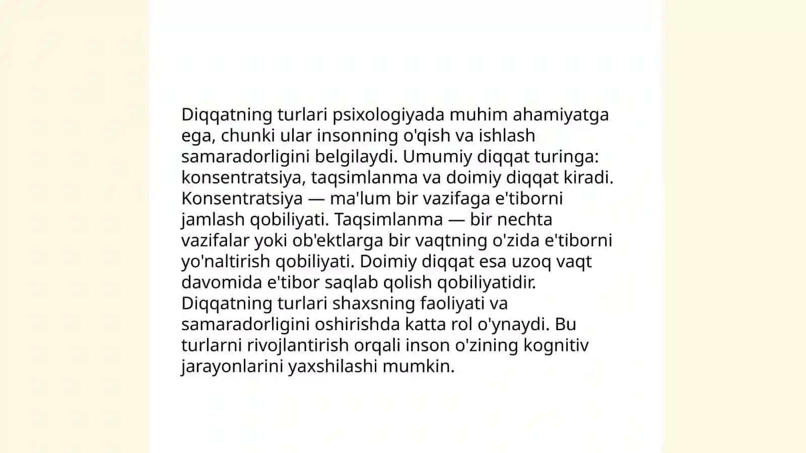 Diqqat haqida tushuncha va uning nerv-fiziologik hususiyatlari 4