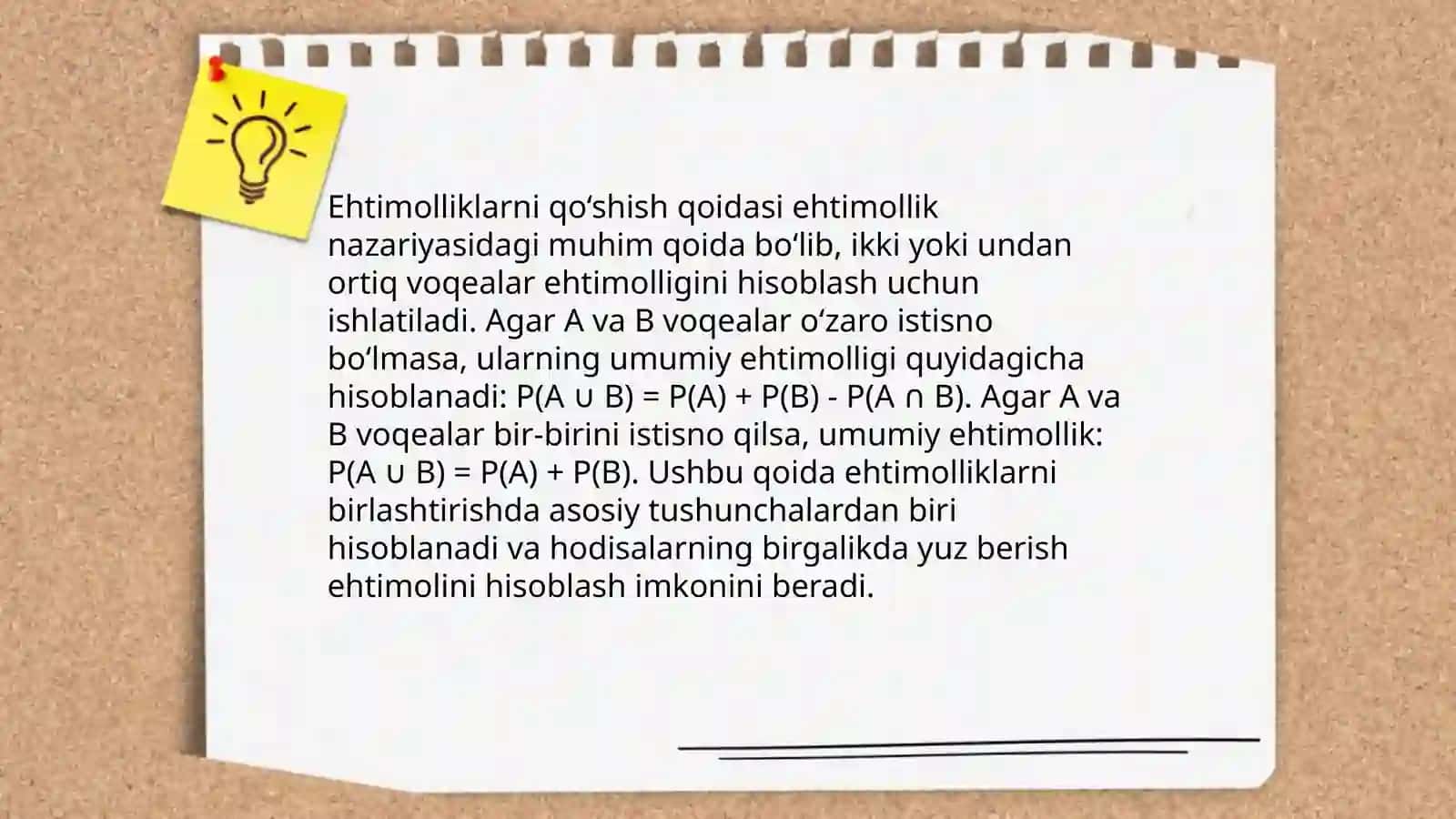 Ehtimolliklarni qo'shish va ko'paytirish hodisalarning ehtimolligini hisoblash usullari 4