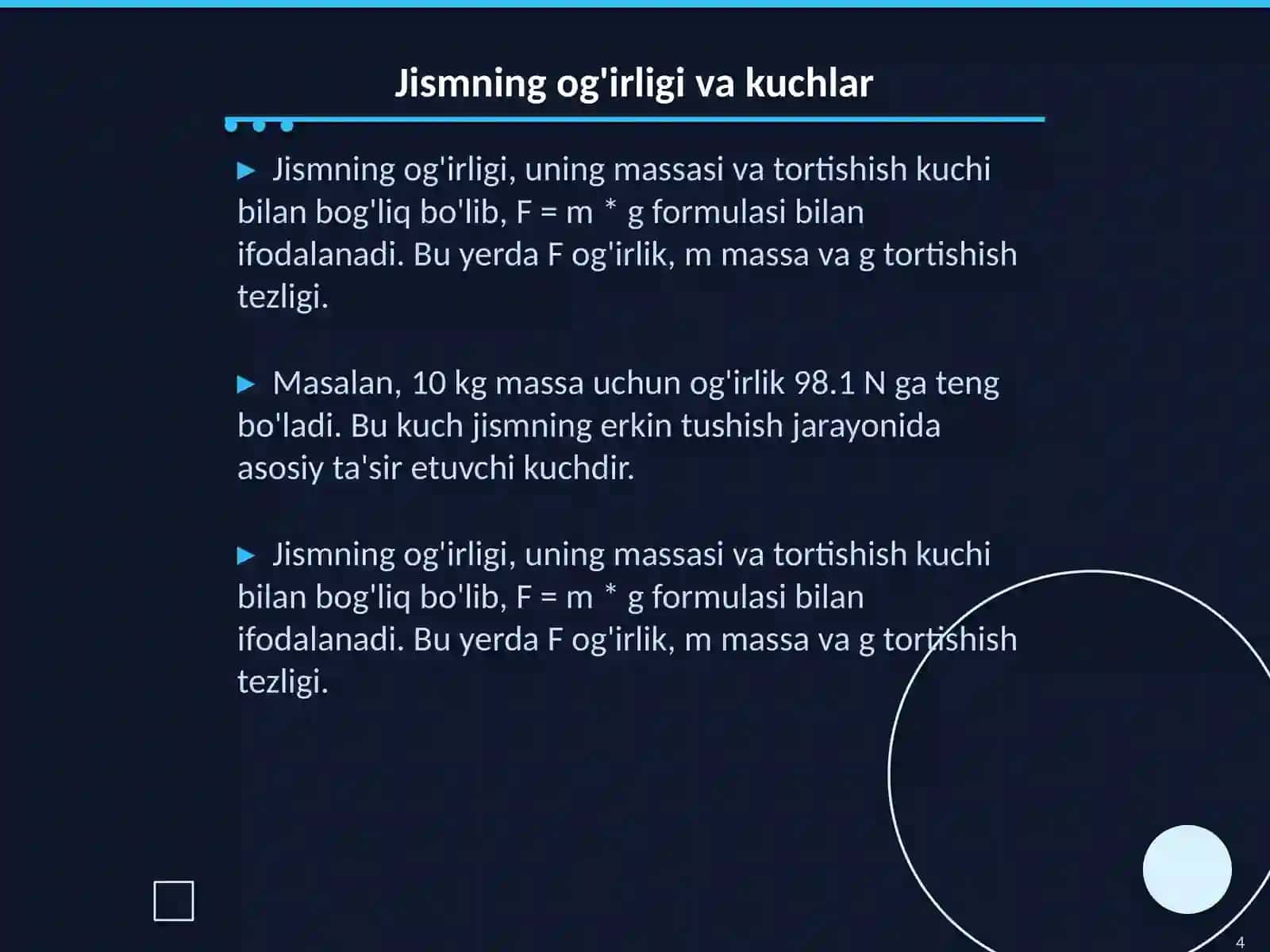 Jismning erkin tushish hodisasini kompyuterda modelini yaratish 4