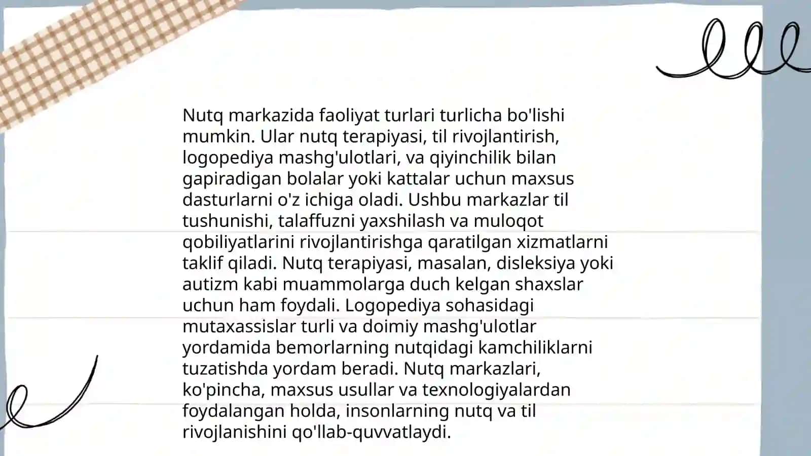 Til va nutq markazi va unda faoliyatlarni tashkil etish 4