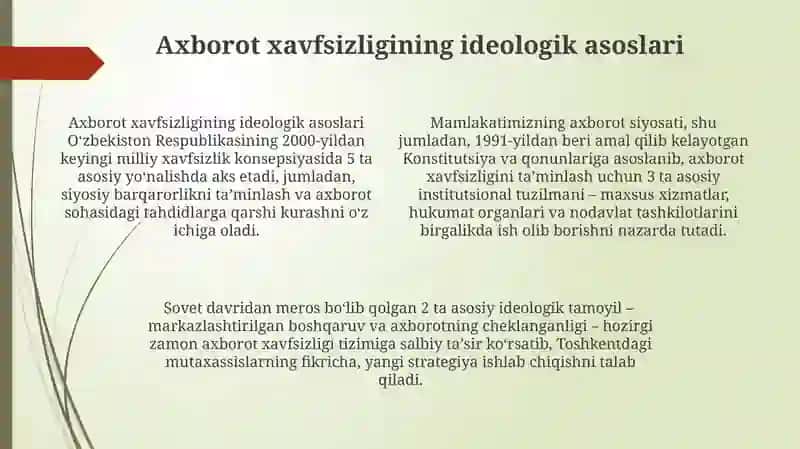 Axborot xavfsizligining tamoyillari 4
