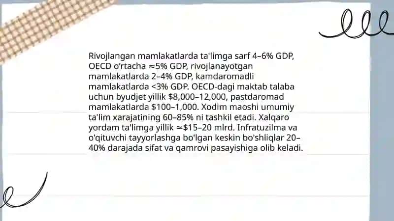 Rivojlangan va rivojlanayotgan mamlakatlarda ta'lim 4