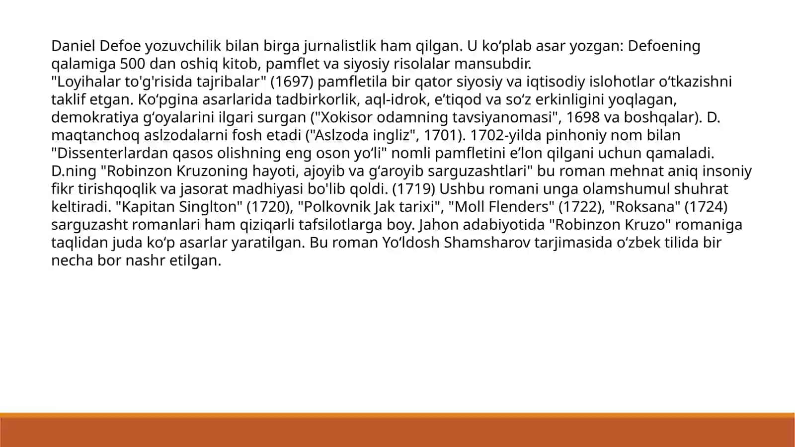 D.Defoning “Robinzon Kruzo” romani badiiyati 4